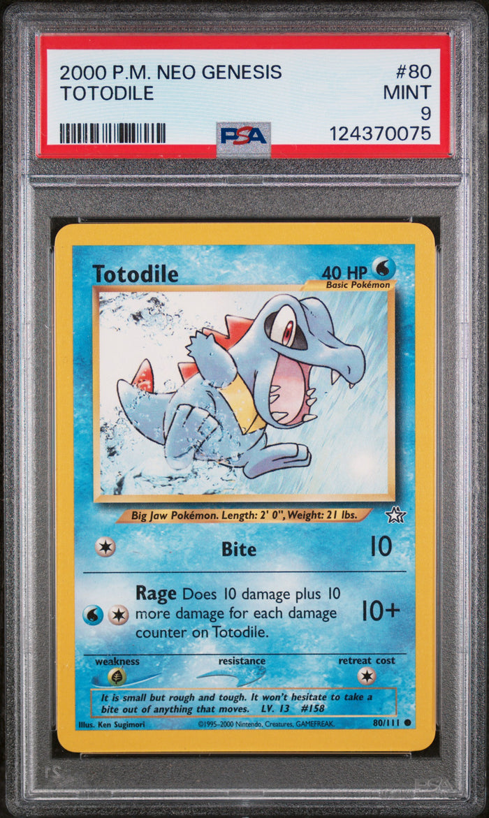 Totodile Pokemon Neo Genesis 80 NM PSA 9