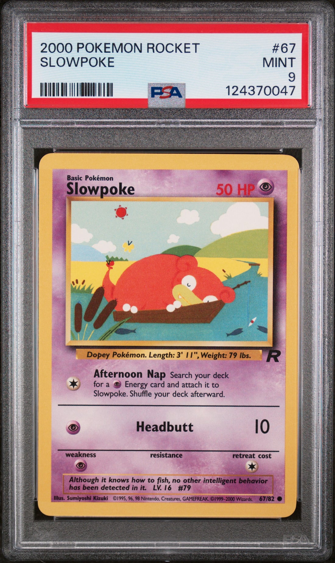 Slowpoke Pokemon Rocket 67 NM PSA 9