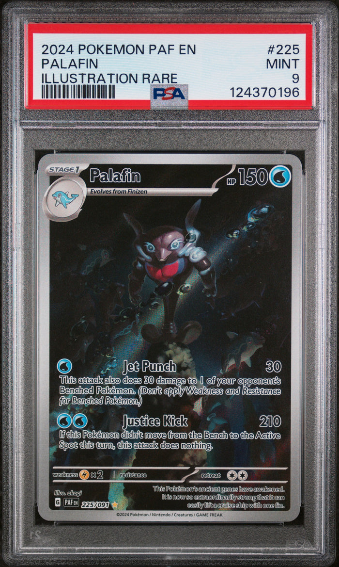 Palafin Illustration Rare Pokemon Paf En-Paldean Fates 225 NM PSA 9