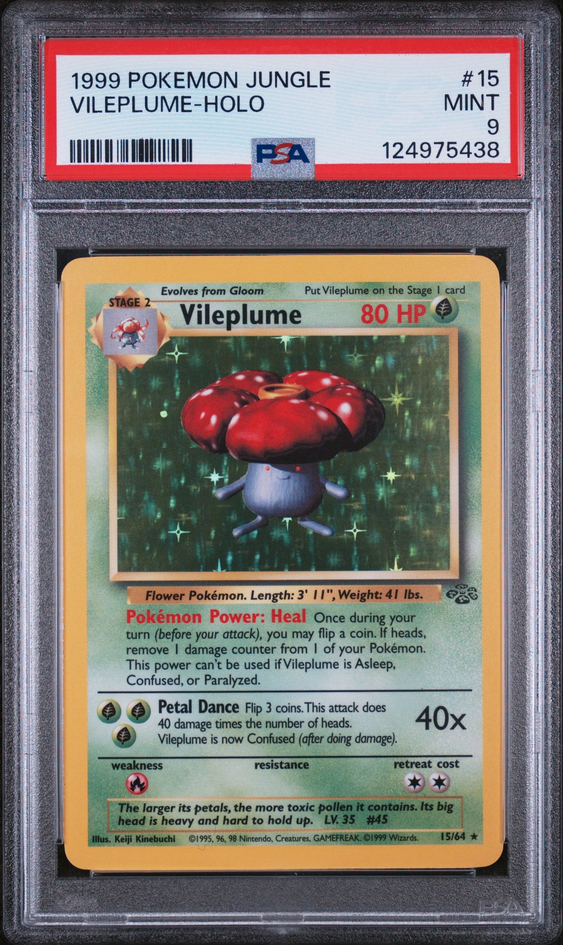 Vileplume-Holo Pokemon Jungle 15 NM PSA 9