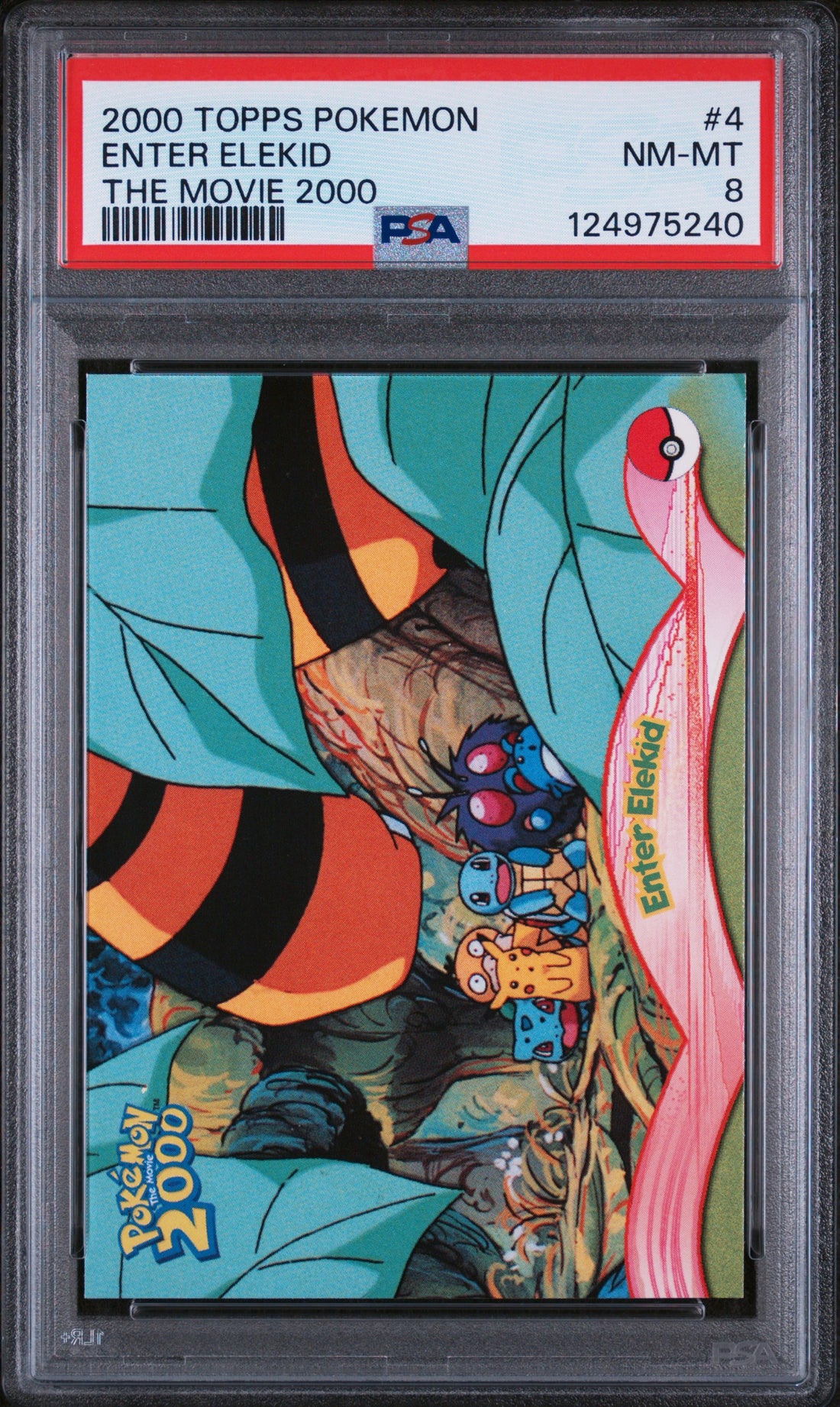 Enter Elekid The Movie 2000 Topps Pokemon The Movie 2000 4 NM PSA 8