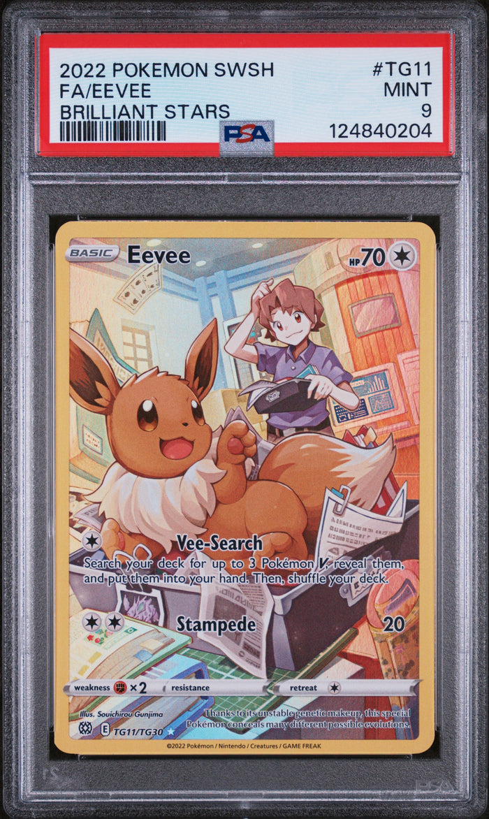 Fa/Eevee Brilliant Stars Pokemon Sword & Shield Brilliant Stars TG11 NM PSA 9