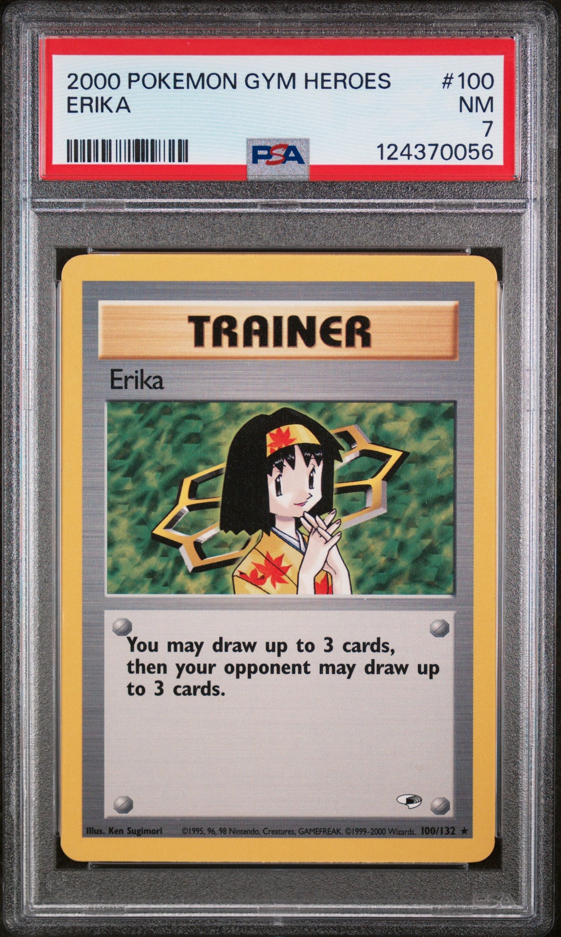Erika Pokemon Gym Heroes 100 NM PSA 7