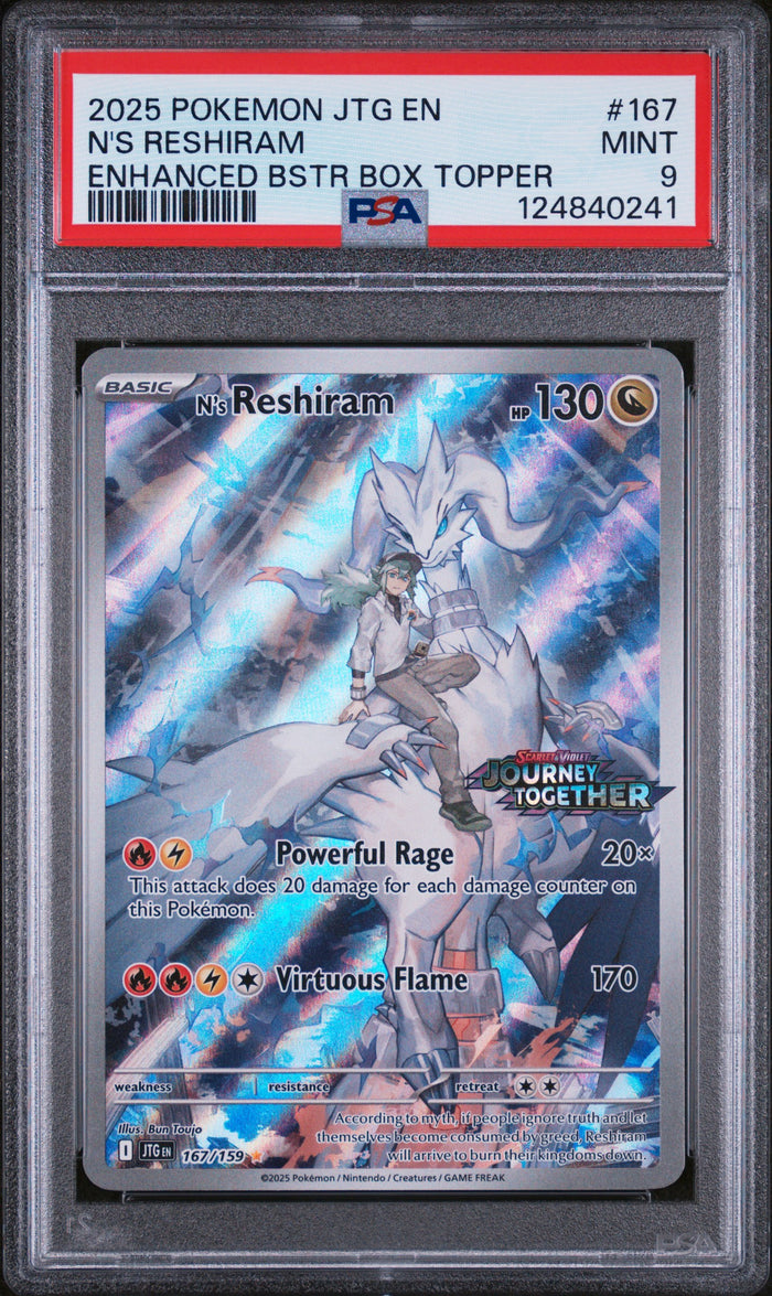 N'S Reshiram Enhanced Bstr Box Topper Pokemon Jtg En-Journey Together 167 NM PSA