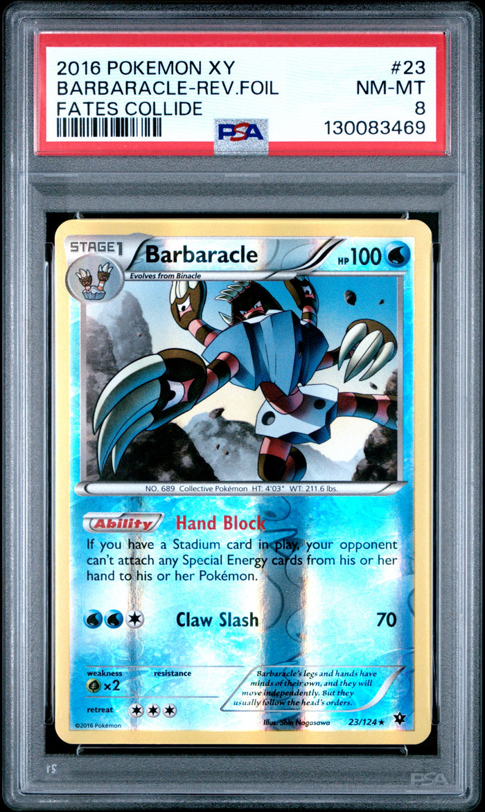 Barbaracle-Rev.Foil Fates Collide Pokemon Xy Fates Collide 23 NM PSA 8